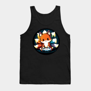 Cute Gamer Fox Playing Video Game Artwork Tank Top